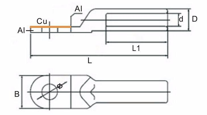 Copper-Aluminium Bimetal Clad Cable Lugs